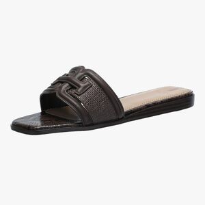 Brand New, Never Worn, in box! Sam Edelman Irina Brown Leather Slides, Size 8